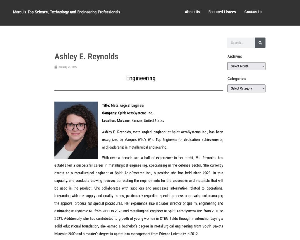 Ashley Reynolds Top Engineers